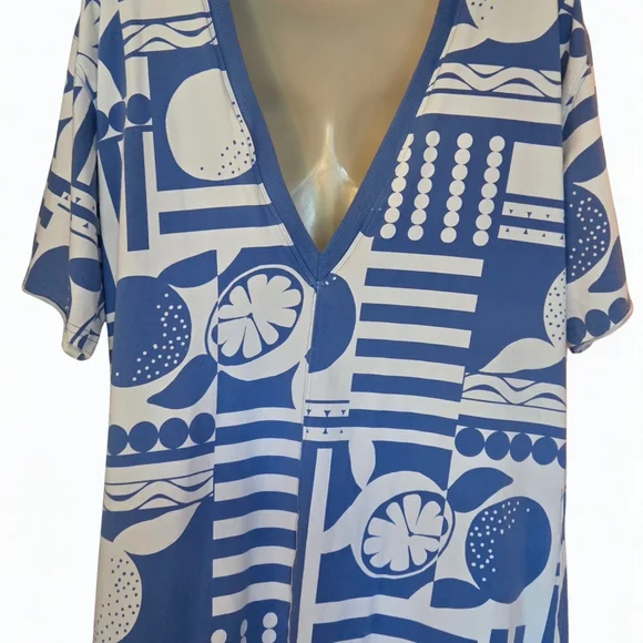 FP Movement by Free People Blue and White Graphic Dress - Picture 3 of 3